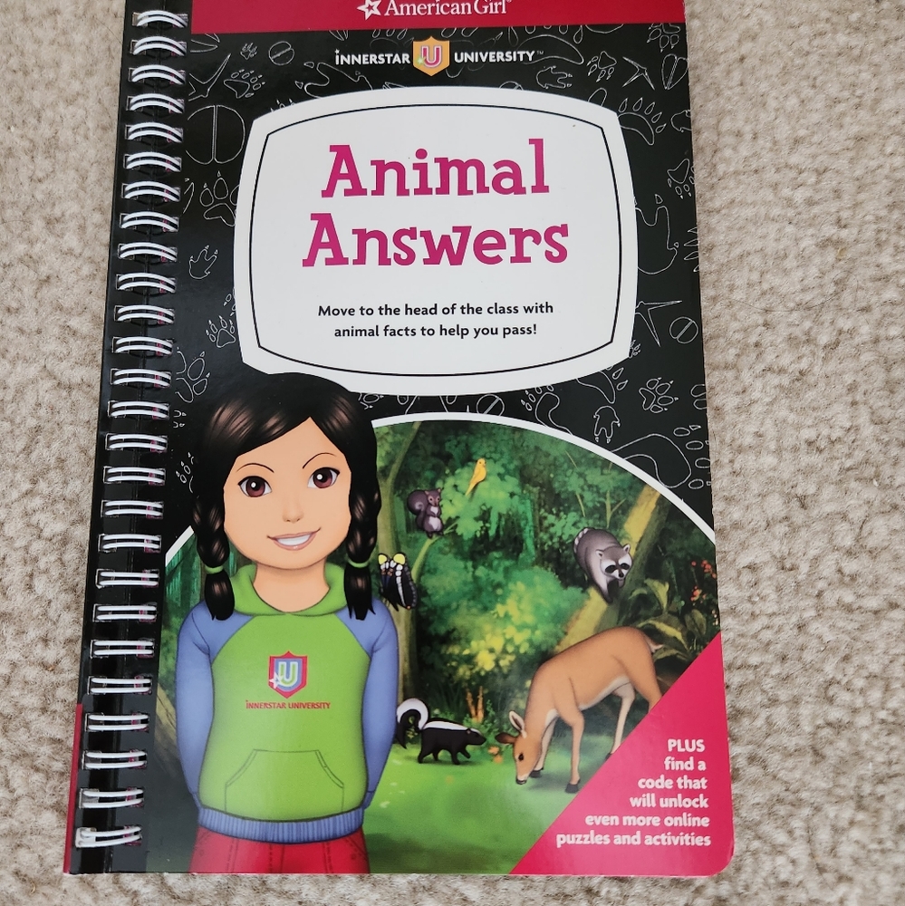 AMERICAN GIRL NEW book  "ANIMAL ANSWERS" elementary school girls SPIRAL BINDING